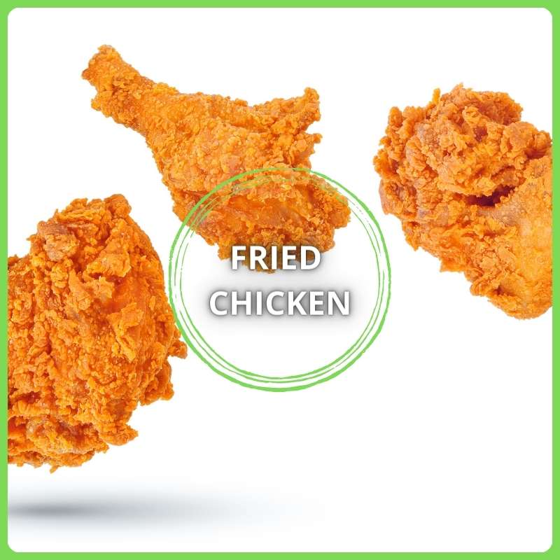 Een compleet startpakket voor Fried Chicken, ideaal voor het bereiden van authentieke Amerikaanse gefrituurde kip met een klassieke coating.