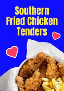 Krokante kip Tenders geserveerd. met Verse Friet en saus.