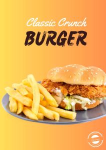 Een knapperige kipfilet in een zacht burgerbroodje, geserveerd met frisse groenten en een romige mayonaise.